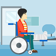 Image showing Patient sitting in wheelchair.