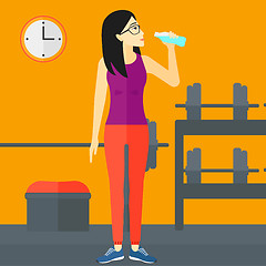 Image showing Woman drinking water.
