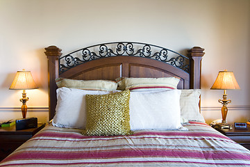 Image showing Close up on a bed in a bedroom