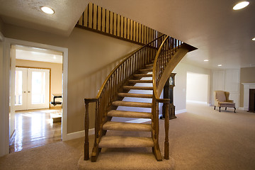 Image showing Living Room with Stairs going up