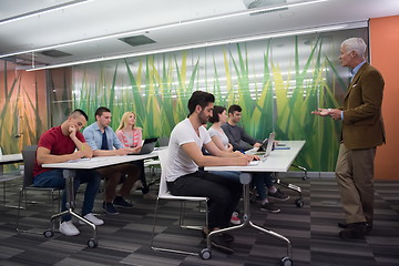 Image showing teacher with a group of students in classroom