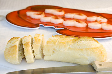 Image showing Close up on sliced bread on a table