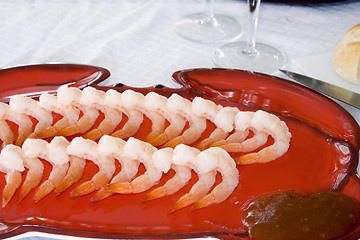 Image showing Shrimps on a Plate