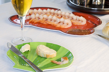 Image showing Close up on sliced bread on a table