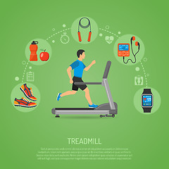 Image showing Runner on Treadmill Concept