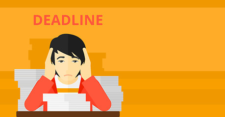 Image showing Man having problem with deadline.