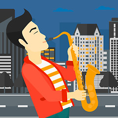 Image showing Musician playing saxophone.