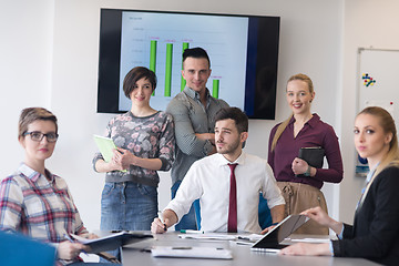 Image showing portrait of business people group at modern office meeting room