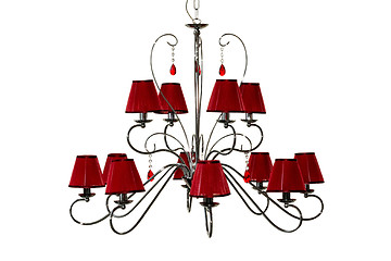 Image showing Chandelier red