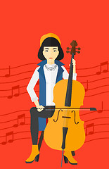 Image showing Woman playing cello.