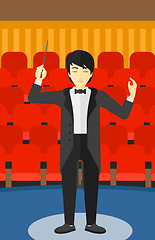 Image showing Conductor directing with baton.