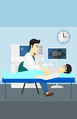 Image showing Patient under ultrasound examination.