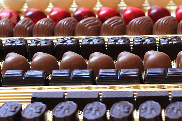 Image showing chocolate bonbons background