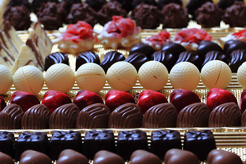 Image showing chocolate bonbons background