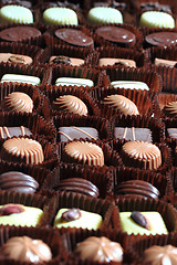 Image showing chocolate bonbons background