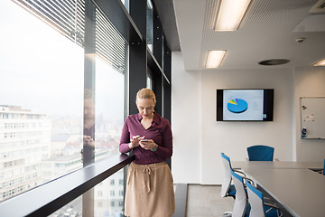 Image showing young business woman using smart phone