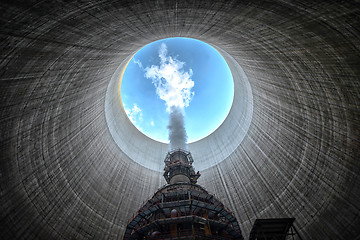 Image showing Huge Power plant producing heat