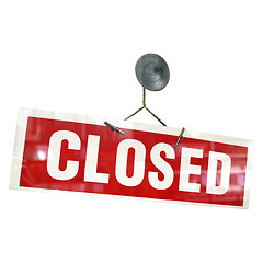 Image showing Red closed sign
