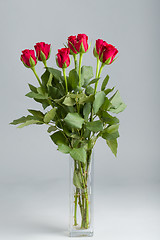 Image showing Bouquet of fresh red roses