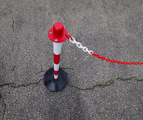 Image showing Safety chain bollards