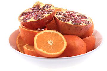 Image showing orange and pomegranate fruits