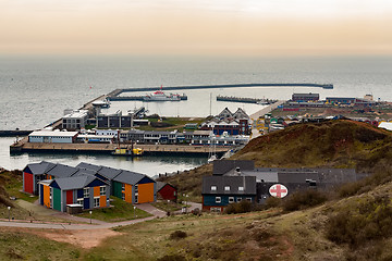 Image showing helgoland city harbor from hill