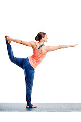 Image showing Woman doing yoga asana Natarajasana