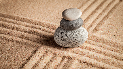 Image showing Japanese Zen stone garden