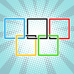 Image showing Five sports rings square black blue red green yellow