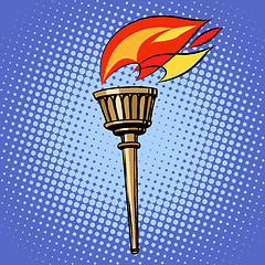 Image showing sports torch, fire torchbearer