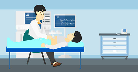 Image showing Patient under ultrasound examination.