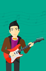Image showing Musician playing electric guitar.