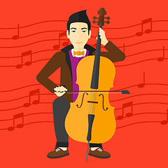 Image showing Man playing cello.