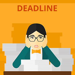 Image showing Woman having problem with deadline.