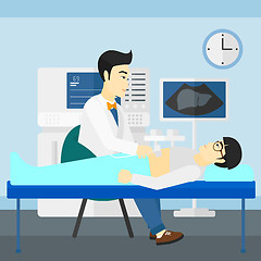 Image showing Patient under ultrasound examination.