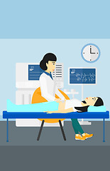 Image showing Patient under ultrasound examination.