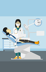 Image showing Dentist and woman in dentist chair.