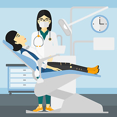 Image showing Dentist and woman in dentist chair.