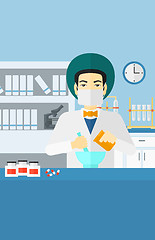 Image showing Pharmacist preparing medicine.