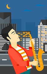 Image showing Musician playing saxophone.