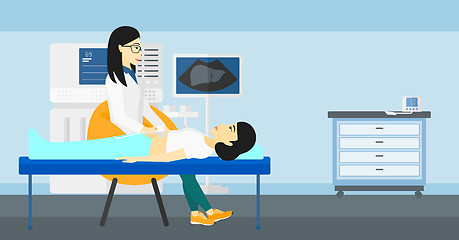 Image showing Patient under ultrasound examination.