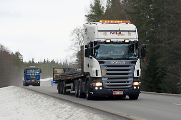 Image showing Scania Semi Truck Transports Rebar