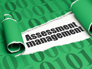 Image showing Finance concept: black text Assessment Management under the piece of  torn paper