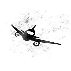 Image showing Vacation concept: Aircraft on Digital background