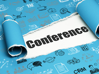 Image showing Finance concept: black text Conference under the piece of  torn paper