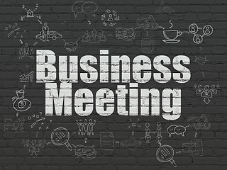 Image showing Business concept: Business Meeting on wall background