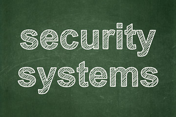 Image showing Security concept: Security Systems on chalkboard background