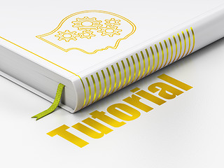 Image showing Education concept: book Head With Gears, Tutorial on white background