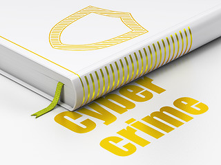 Image showing Security concept: book Contoured Shield, Cyber Crime on white background