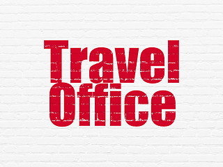 Image showing Vacation concept: Travel Office on wall background